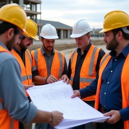 Van Vleet Construction team collaborating on site
